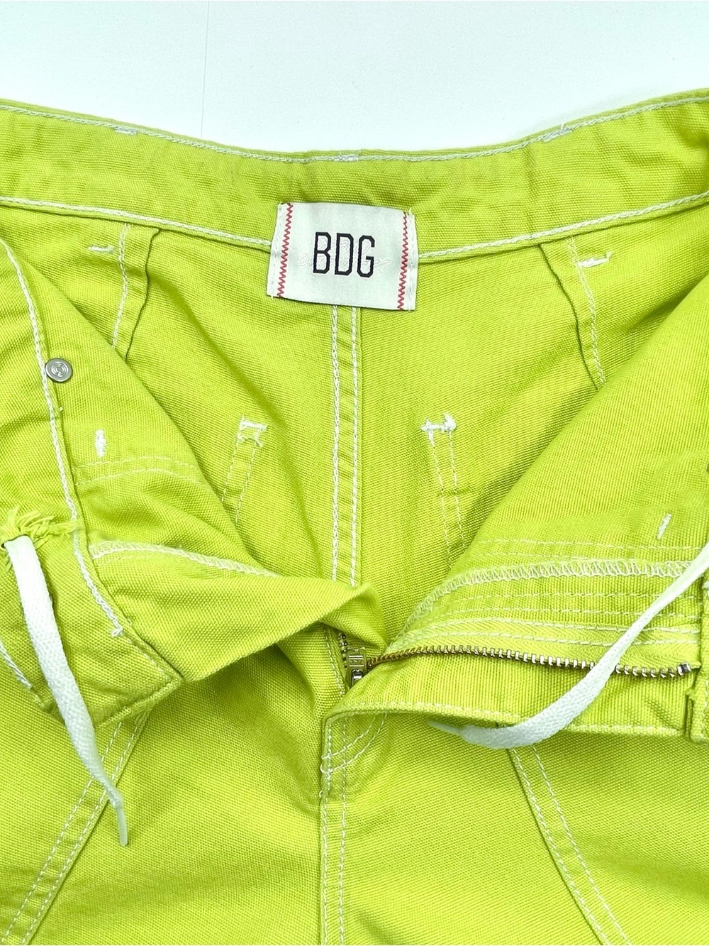 BDG Women's Lime Green Cargo Wide-Leg Baggy Pants Embroidered Baby Girl Size 0 - Picture 8 of 14